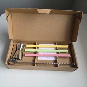 NESPRESSO Recipe Kit Coffee Accessory Set Jigger Spoon Reusable Straws